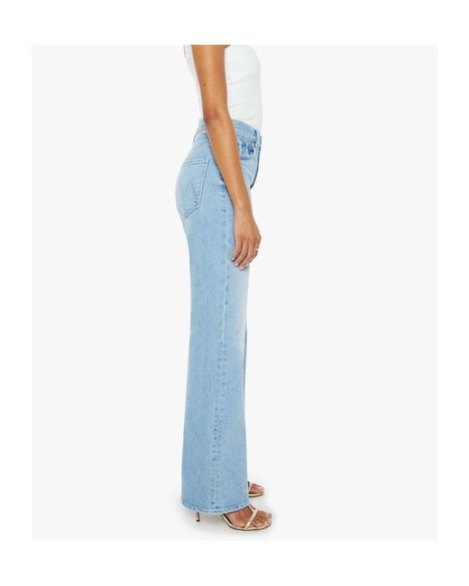 Mother Blue Five-Pocket Jeans