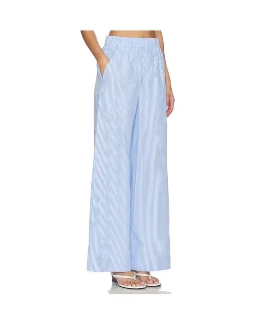 Jonathan Simkhai Blue Arden Striped Trousers