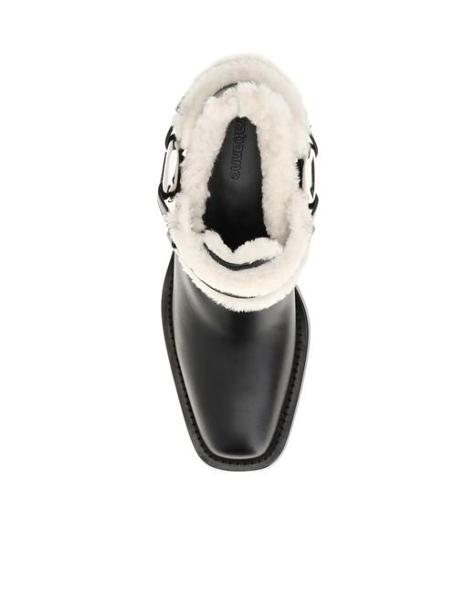 Rabanne Black Block-Heel Ankle Boots