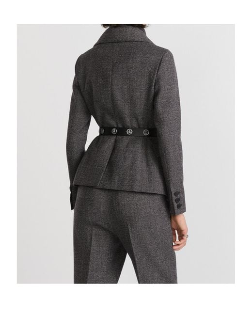 Dior Black Belted Jacket With Removable Scarf