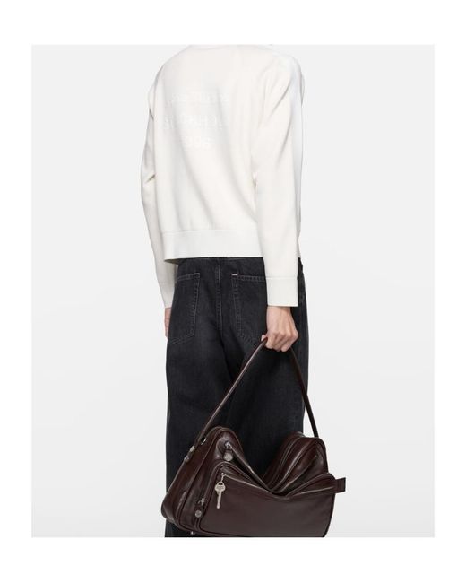 Acne White Logo-Print Sweatshirt for men