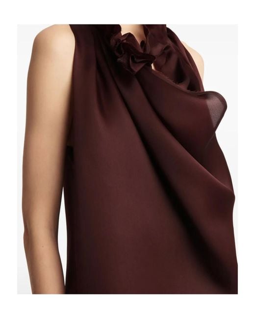 Khaite Purple Meegan Ruffled-Collar Top
