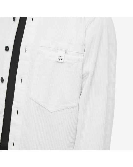 Stone Island White Corduroy Buttoned Overshirt for men