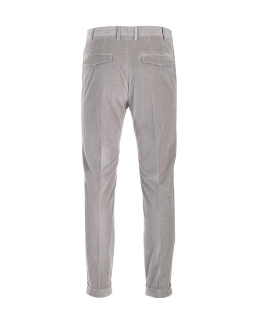 Pt Pantaloni Gray Pt Torino Tapered-Leg Corduroy Trousers for men