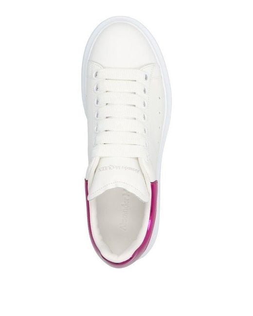 McQueen White Metallic-Detailed Low-Top Sneakers