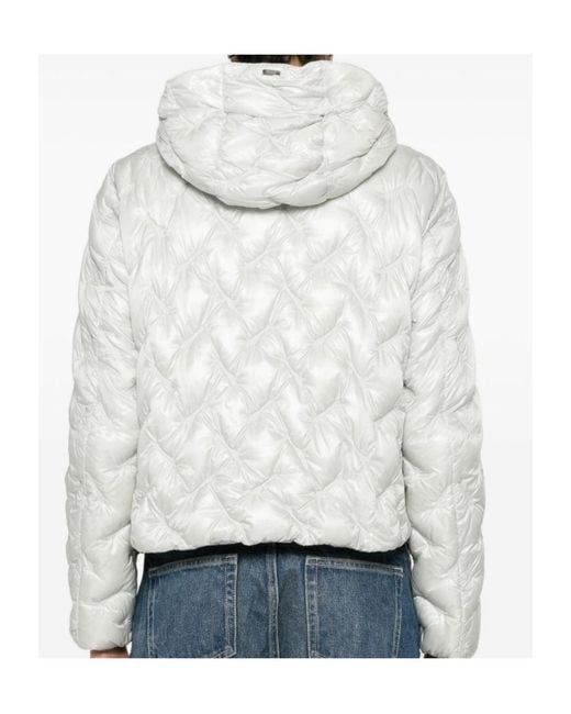 Herno White Quilted Hooded Jacket