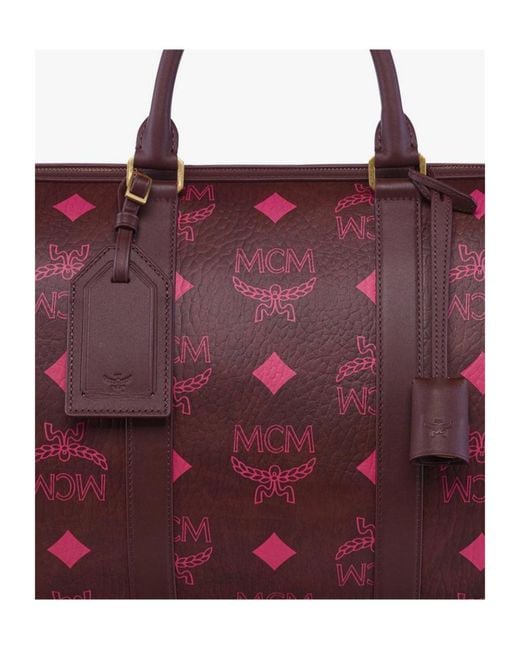 MCM Red Ottomar Weekender Bag
