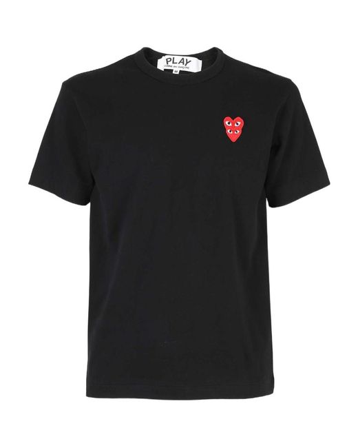COMME DES GARÇONS PLAY Black Logo Short-Sleeved T-Shirt for men