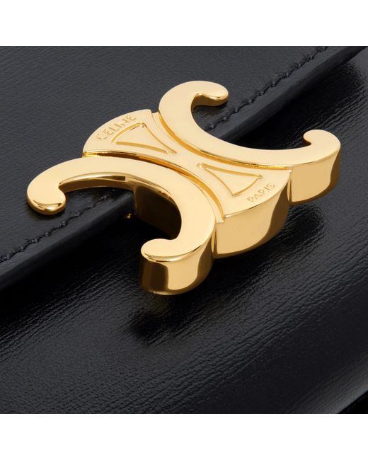 Céline Black Compact Wallet Triomphe