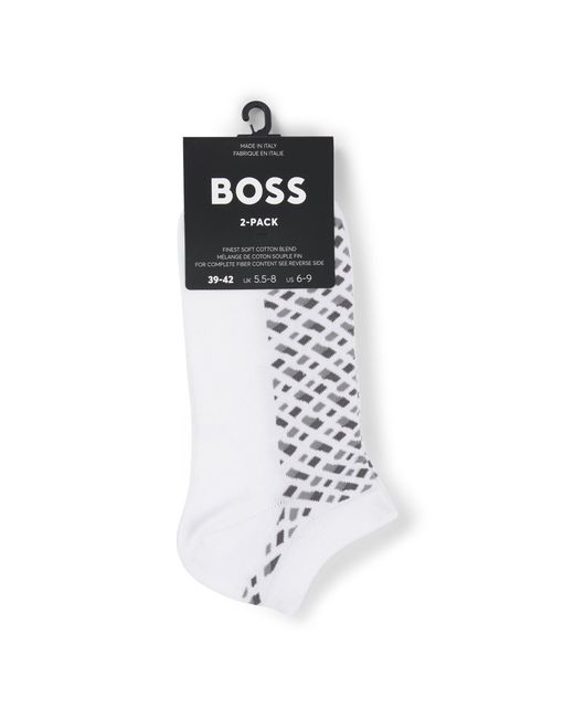 Boss White Two Pairs Short Socks for men