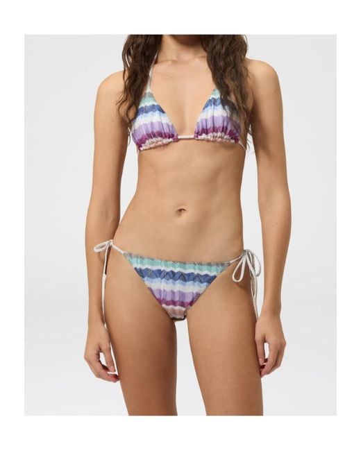 Missoni White Zigzag-Knit Tassel-Detail Bikini