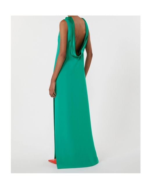 Max Mara Green Long Lightweight Cady Dress