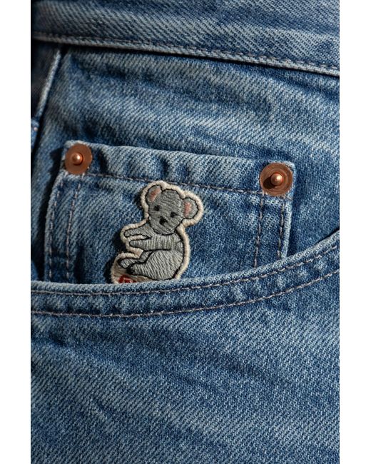 Gucci Blue Logo Pathch Cropped Jeans for men