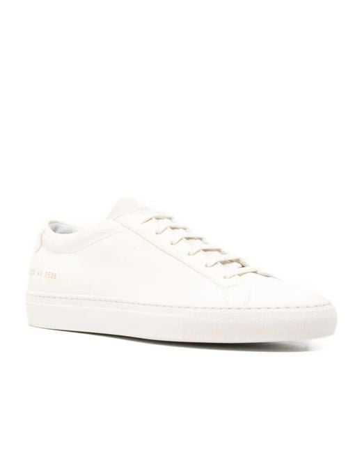 Common Projects White Round Toe Lace-Up Sneakers for men