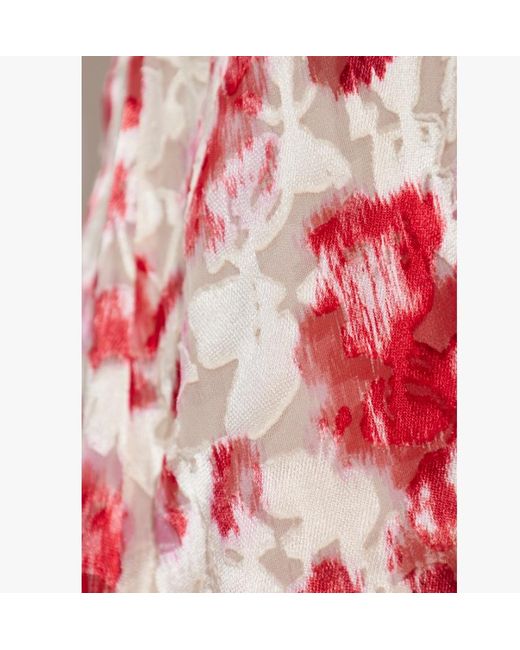 Isabel Marant Red Hilza Floral-Print Silk-Blend Maxi Skirt