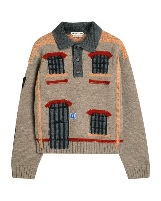 J.W. Anderson Multicolor House Inlay Pattern Wool Sweater for men