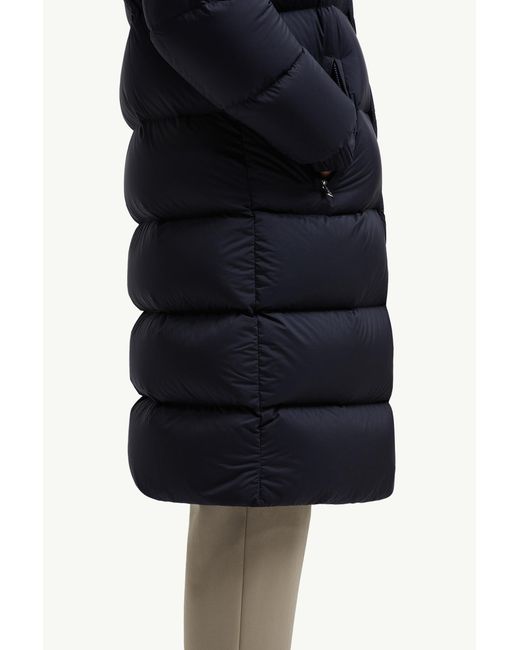 Moncler Blue Hanoverian Hooded Long Down Jacket for men