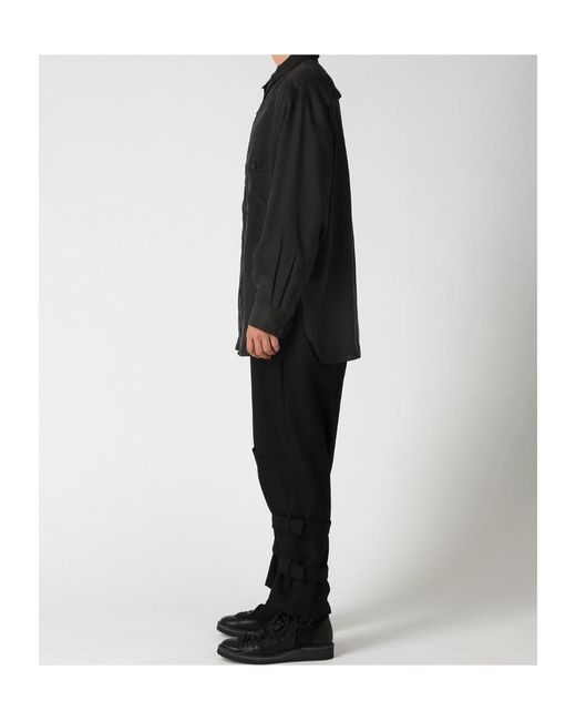 Yohji Yamamoto Black Pour Homme Curved Hem Shirt for men