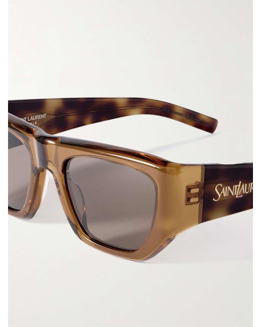 Saint Laurent White Eyewear Square Frame Sunglasses