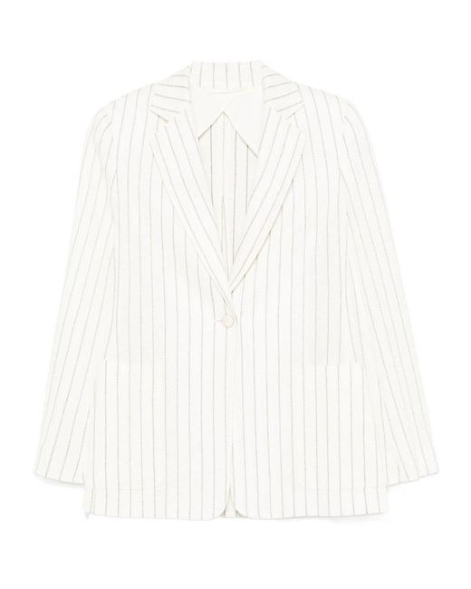 Max Mara White Long-Sleeved Suit Jacket