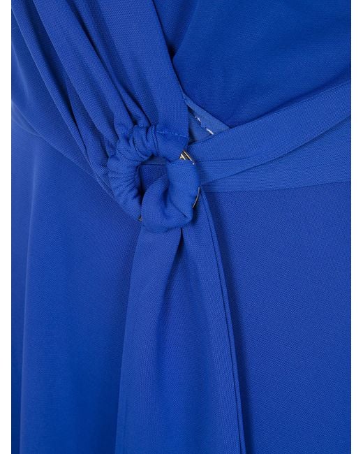 Ralph Lauren Blue Lauren Karlee V-Neck Wrap-Design Midi Dress