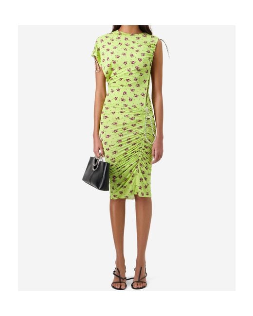 Coperni Green Lily Printed Adjustable Dress