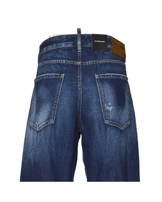 DSquared² Blue Distressed Pants