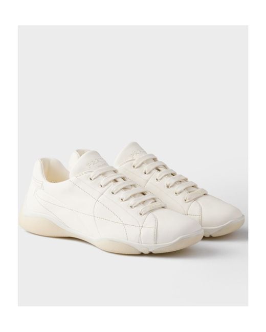 Prada White Nappa Leather Sneakers for men
