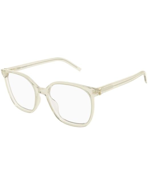 Saint Laurent White Eyewear Round-Frame Glasses