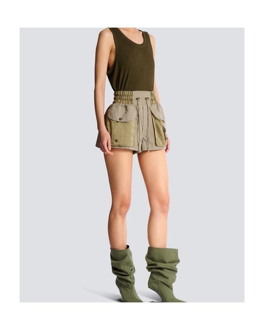 Balmain Natural Twill Utility Shorts