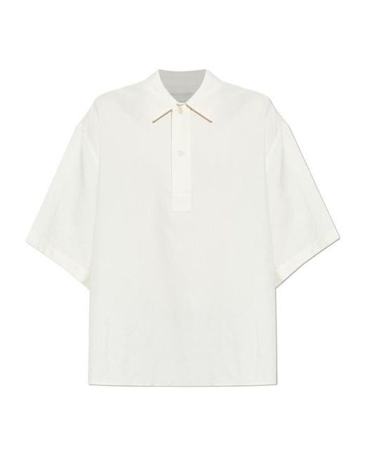 Studio Nicholson White Oversized Short-Sleeve Shirt for men