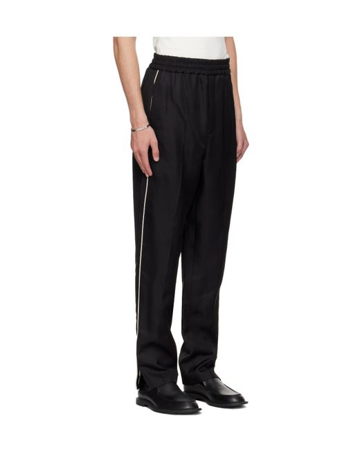 Jil Sander Black Piped-Trim Trousers for men