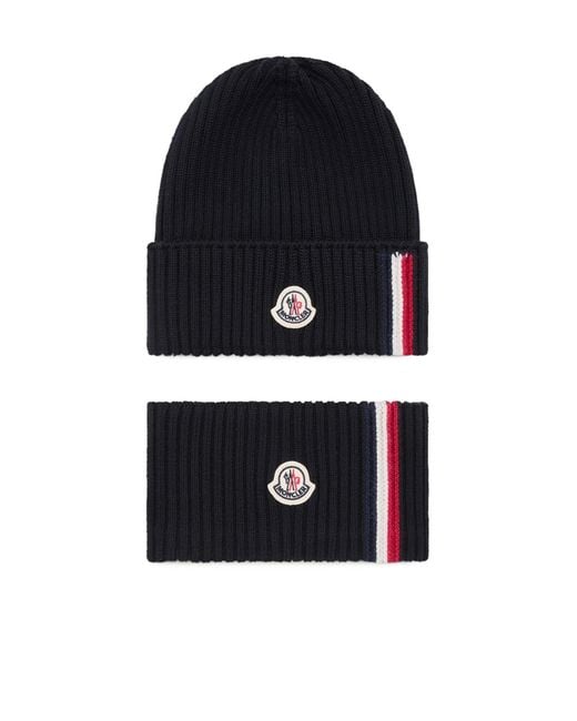 Moncler Black Wool Blend Tricolour Set
