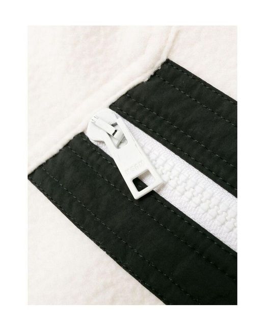 MSGM White Logo Plaque Half Zip Sweater for men
