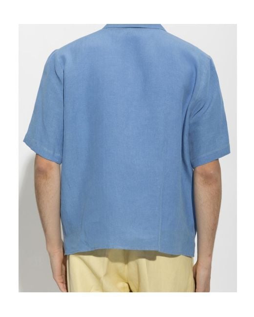 Versace Blue Linen Shirt for men