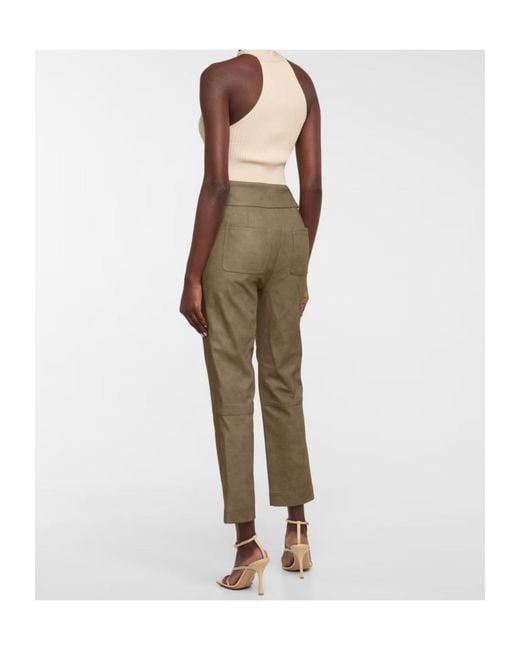 Jonathan Simkhai Natural Lace-Up High-Waisted Casual Pants