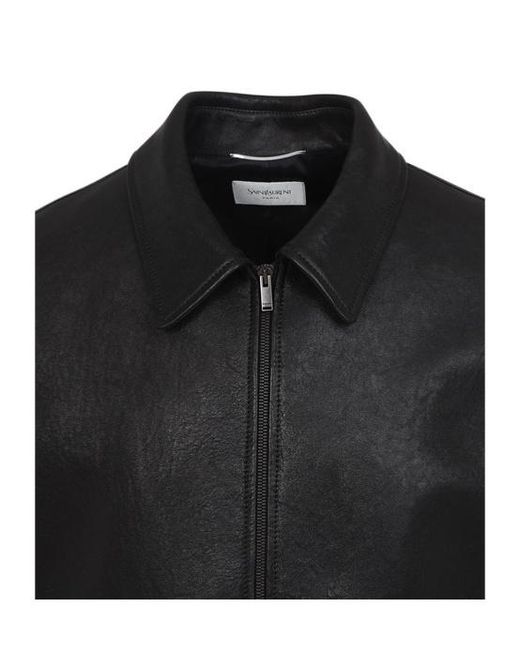 Saint Laurent Black Zip-Up Short Jacket for men