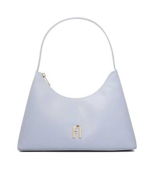 Furla Blue Diamante Logo Plaque Shoulder Bag