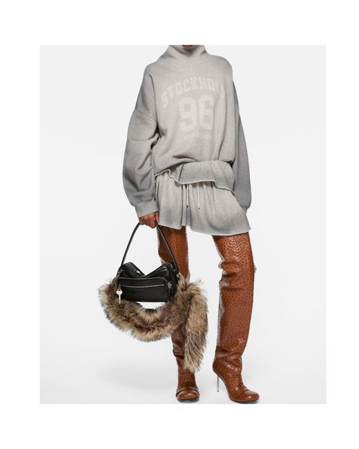 Acne Gray High-Neck Sweater