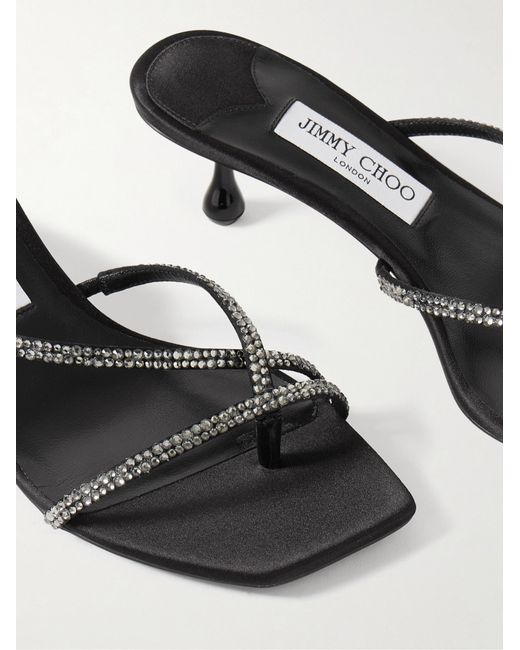 Jimmy Choo Black Square Toe High Heel Sandals