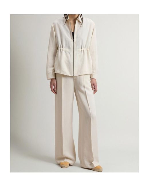 Woolrich White Zip-Up Collar Jacket