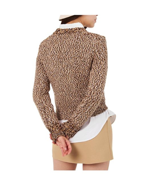 Moncler Brown Leopard Print Knitted Sweater