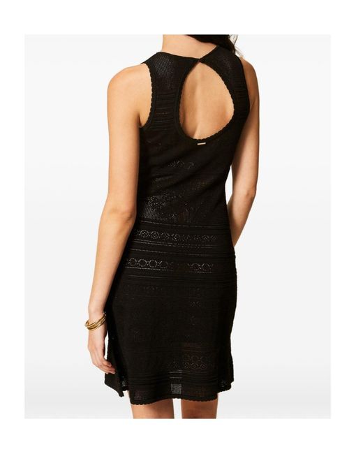 Twinset Black Knitted Open Back Dress