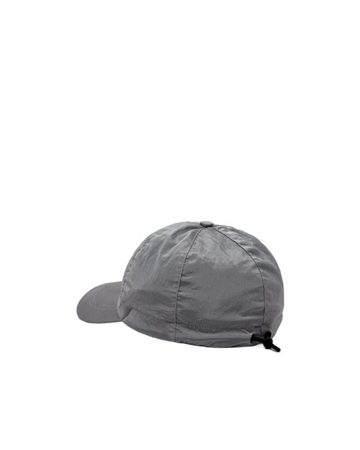 Stone Island Gray Logo Embroidered Curved Peak Baseball Cap for men