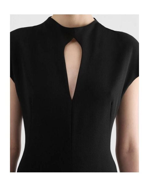 Jil Sander Black Keyhole Neck Midi Dress