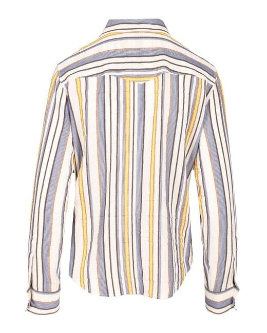Céline White Lapel Long Sleeve Shirt