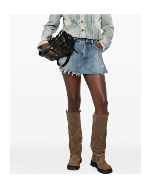 Balenciaga Blue Belt-Loop Denim Shorts
