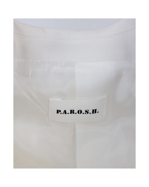 P.A.R.O.S.H. White Double Lapel Single-Breasted Suit Jacket