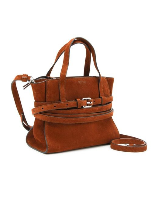 Moschino Brown Tie Me Top Handle Tote Bag