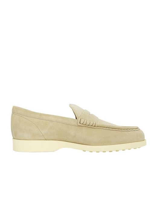 Tod's Natural Topstitching Penny Loafers for men